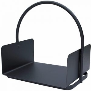 JVL Conway Modern Fireside Accessory Log Coal Holder Steel Black - Image 4