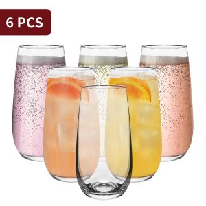 Set of 6 Traditional Esteem Highball Glass Tumblers - 490ml (16.5oz) Highball Glasses - Image 6