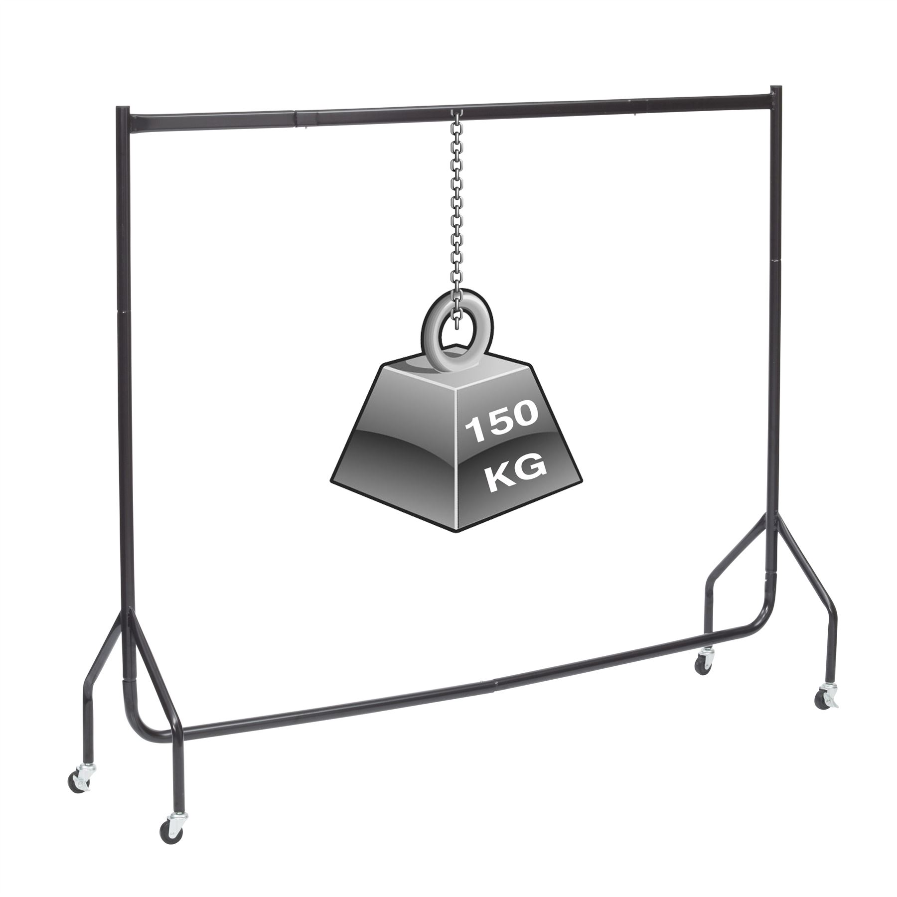 Extra Heavy Duty 6ft Long x 5ft Tall Clothes Rail In Black - Image 4