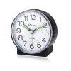 Ravel Round Mid Sized Bedside Quartz Alarm Clock - Black