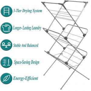 3 Tier Clothes Drying Airer - Image 5