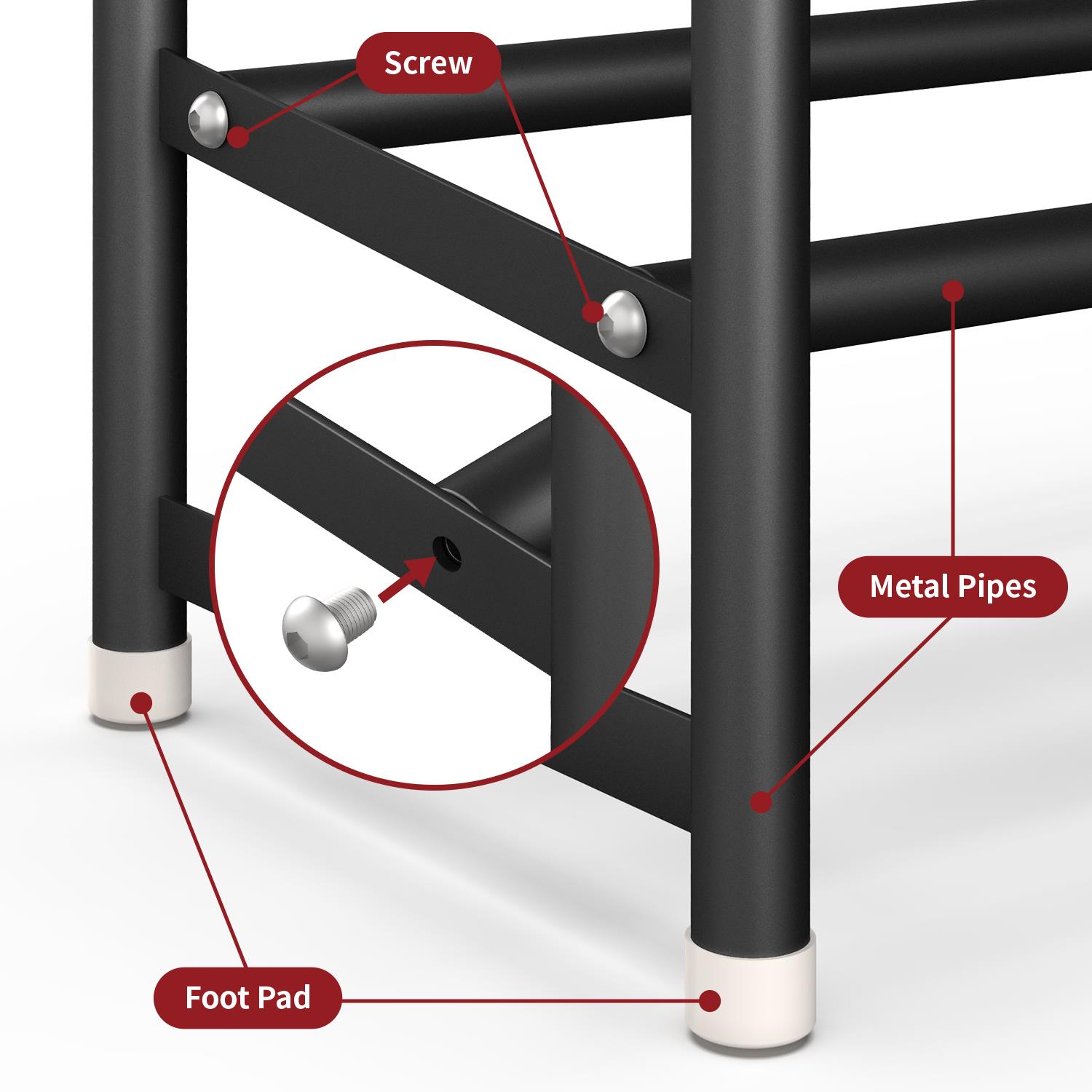 4 Tier Minimalist Shoe Rack Extendable Metal Organiser Stand – Black - Image 6