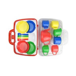 Kids 15 Piece Red Portable Plastic Tea Set with Carry Case for Age 3+ - Image 7