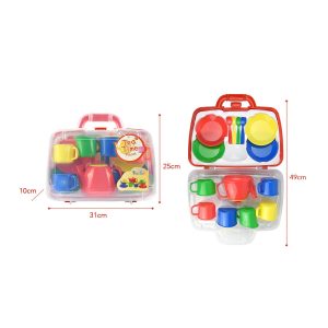 Kids 15 Piece Red Portable Plastic Tea Set with Carry Case for Age 3+ - Image 8