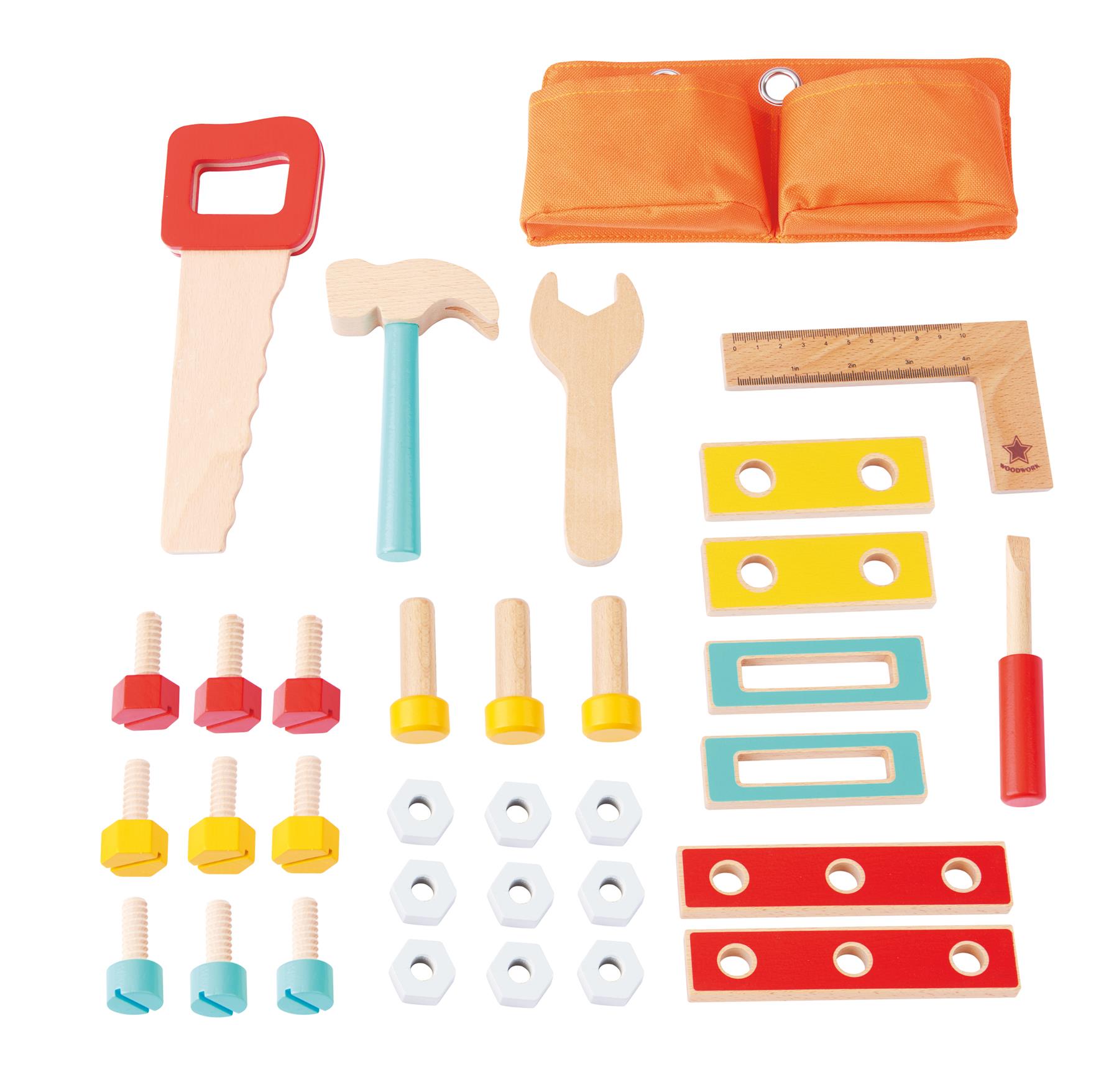 LELIN Wooden Childrens DIY Builder Carpentry Construction Work Bench Kids Toy Tool Set - Image 2
