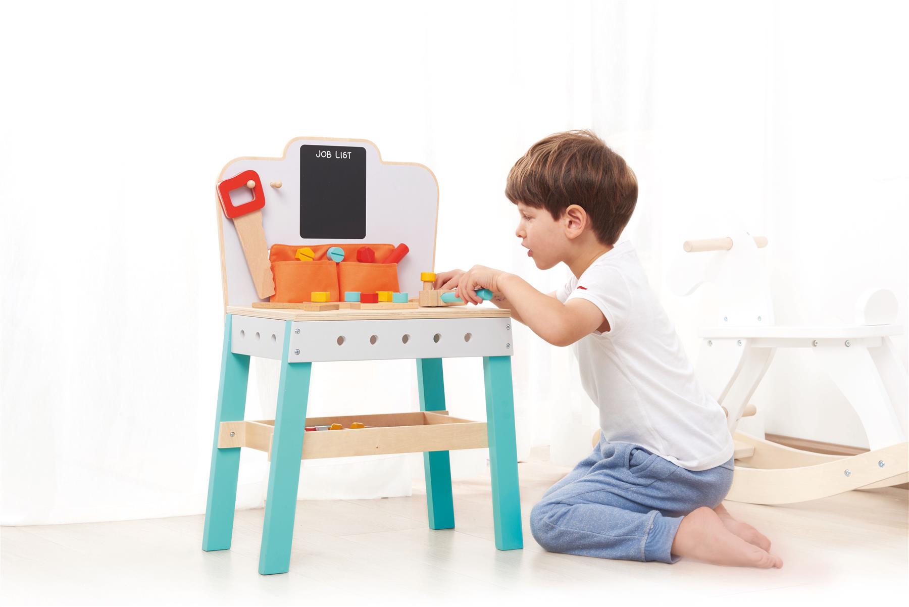 LELIN Wooden Childrens DIY Builder Carpentry Construction Work Bench Kids Toy Tool Set - Image 5