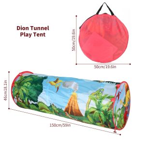 SOKA Kids Play Tunnel Green Pop Up Dino Dinosaur Indoor or Outdoor Garden Play Tent - Image 6