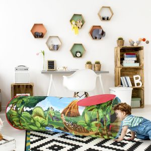 SOKA Kids Play Tunnel Green Pop Up Dino Dinosaur Indoor or Outdoor Garden Play Tent - Image 8