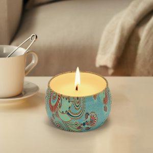 Portable Tin Scented Candles Gift Box Set Soy Wax Jar of 4 - Image 6