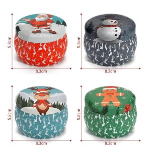 Portable Tin Christmas Scented Candles Gift Box Set Soy Wax Jar of 4 - Image 7