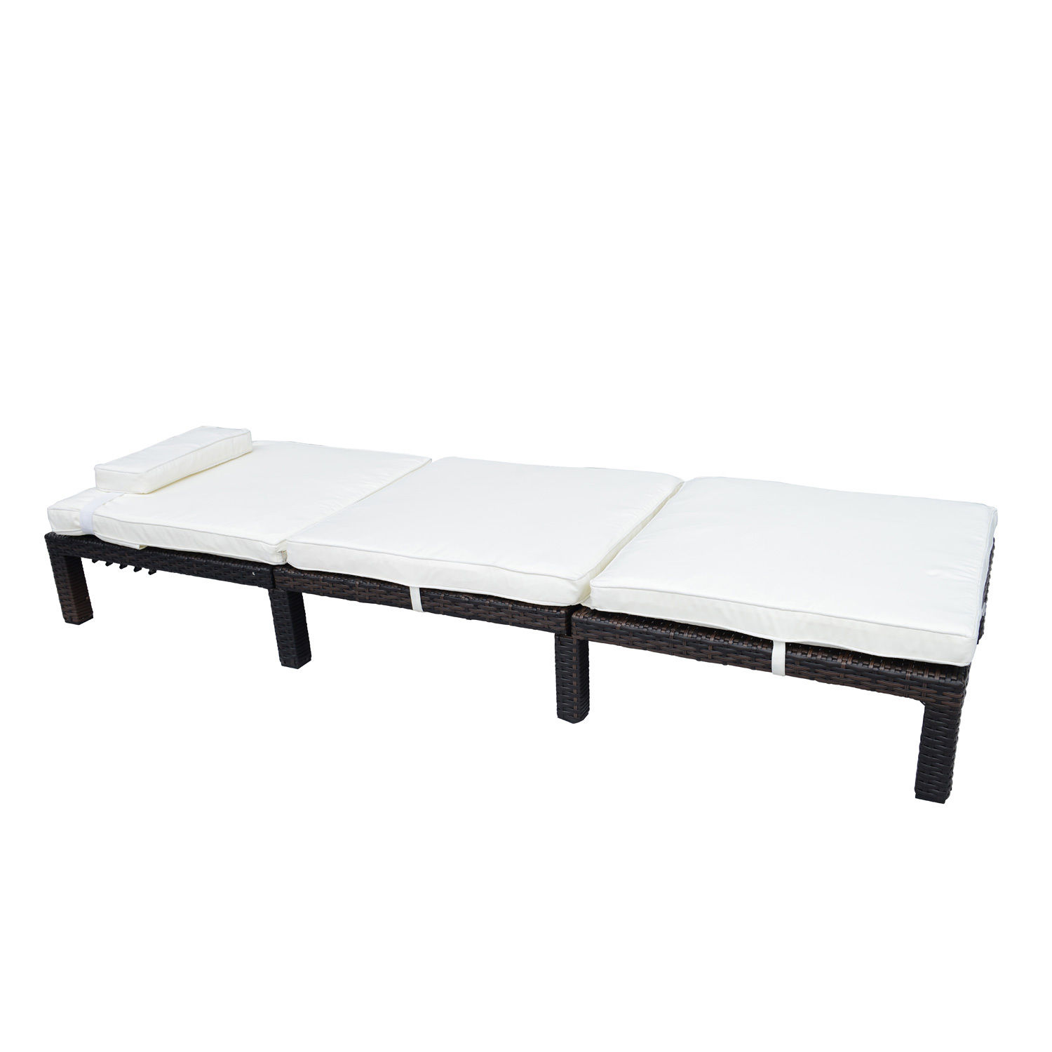 Rattan Sun Lounger Bed-Brown - Image 3