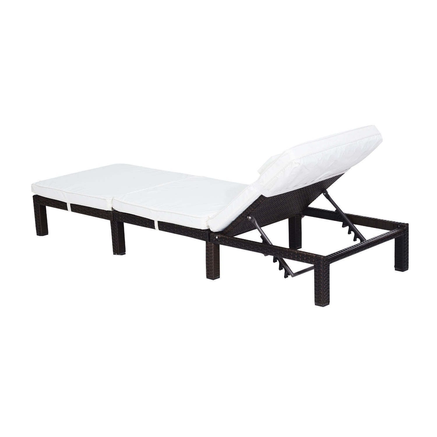 Rattan Sun Lounger Bed-Brown - Image 4