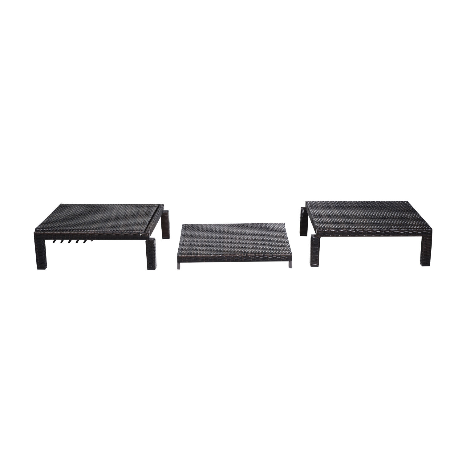 Rattan Sun Lounger Bed-Brown - Image 7