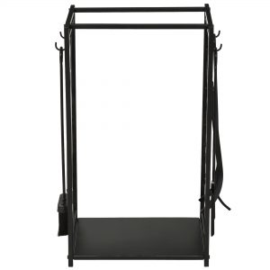Heavy Duty Firewood Wood Log Rack Fireplace Wood Stacker Storage Black - Image 6