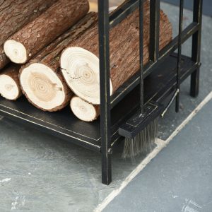2-Layer Heavy Duty Firewood Rack Wood Log Fireplace Stacker w/ 4 Tools, Gold - Image 6