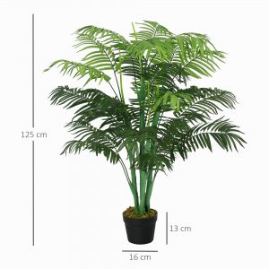 Alternative view of Artificial Palm Tree 18 Leaves with Nursery Pot, Fake Tropical Tree 125cm