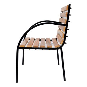 Garden Bench, 122Lx60Wx80H cm-Steel/Wood - Image 3
