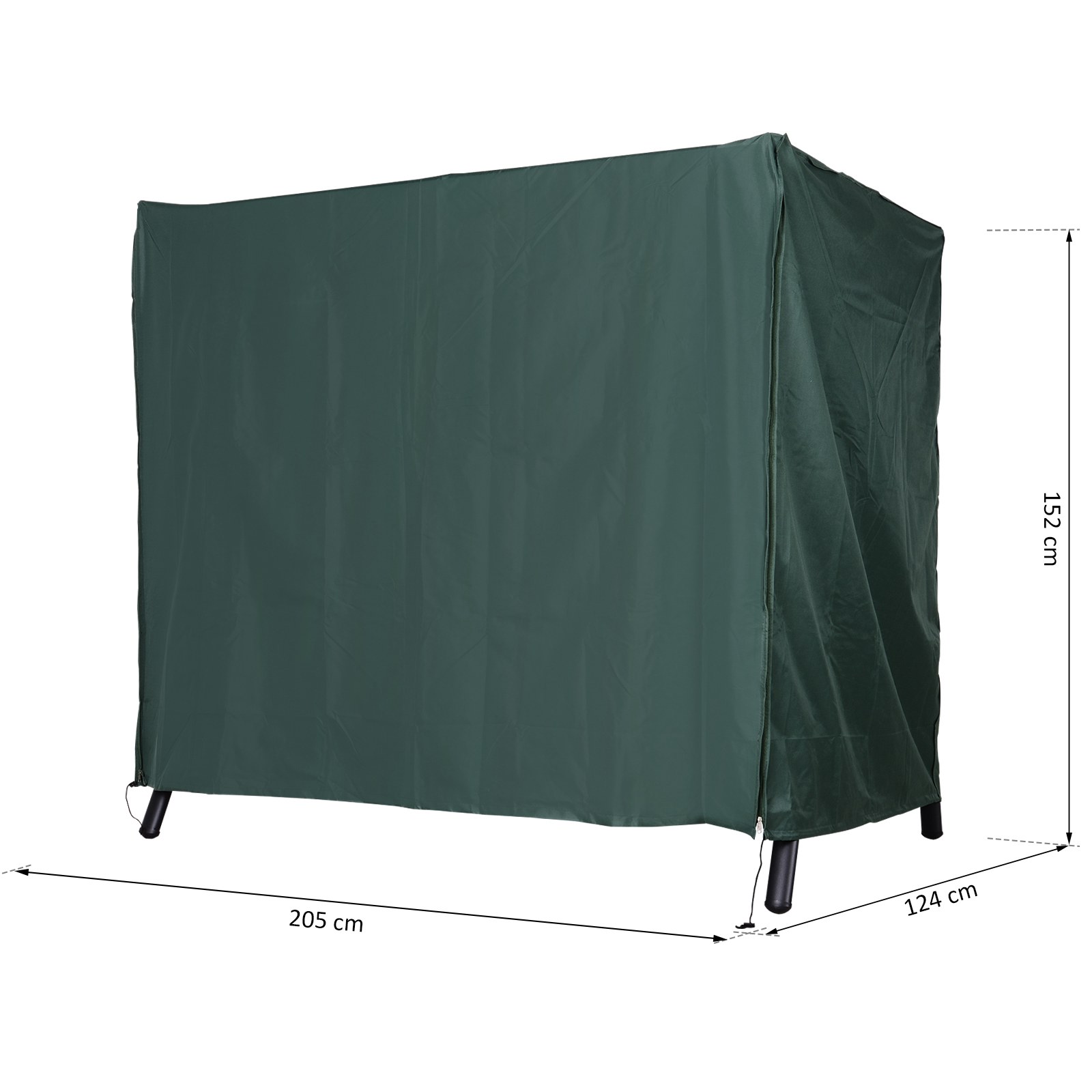 164cm Height Oxford Polyester Waterproof Swing Chair Cover Green - Image 2