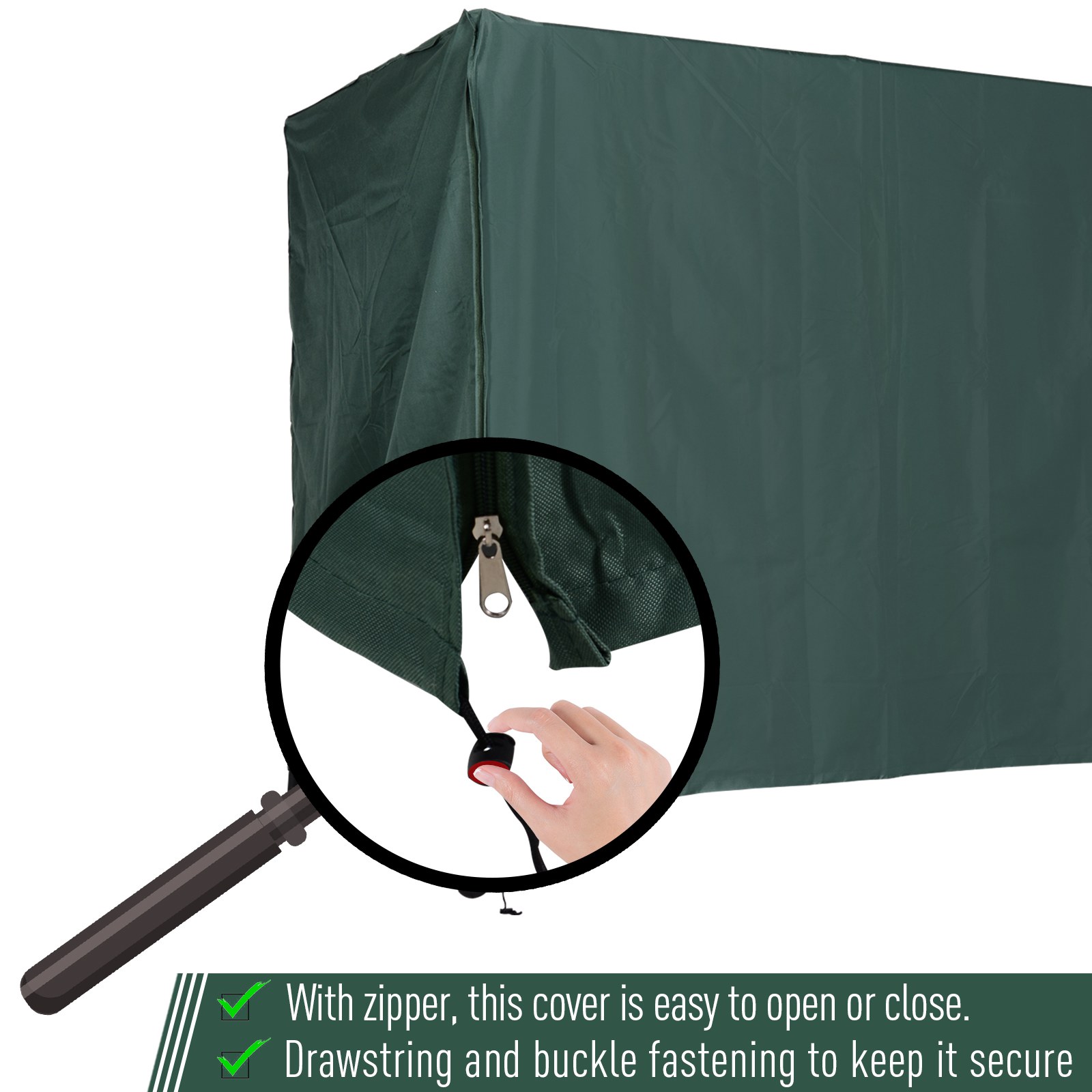 164cm Height Oxford Polyester Waterproof Swing Chair Cover Green - Image 5