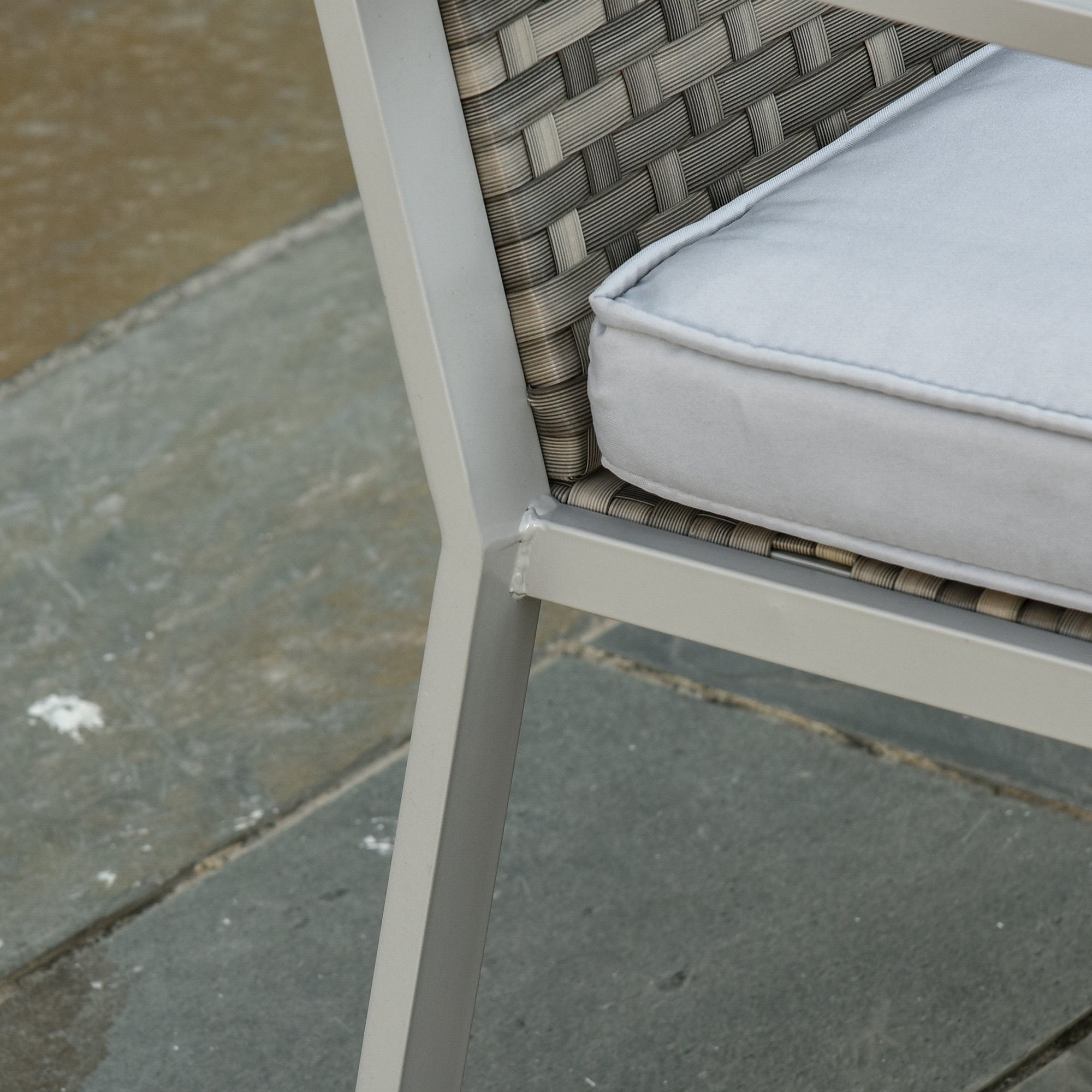 4-Piece Outdoor Garden Rattan Seating Furniture Set Grey - Image 7