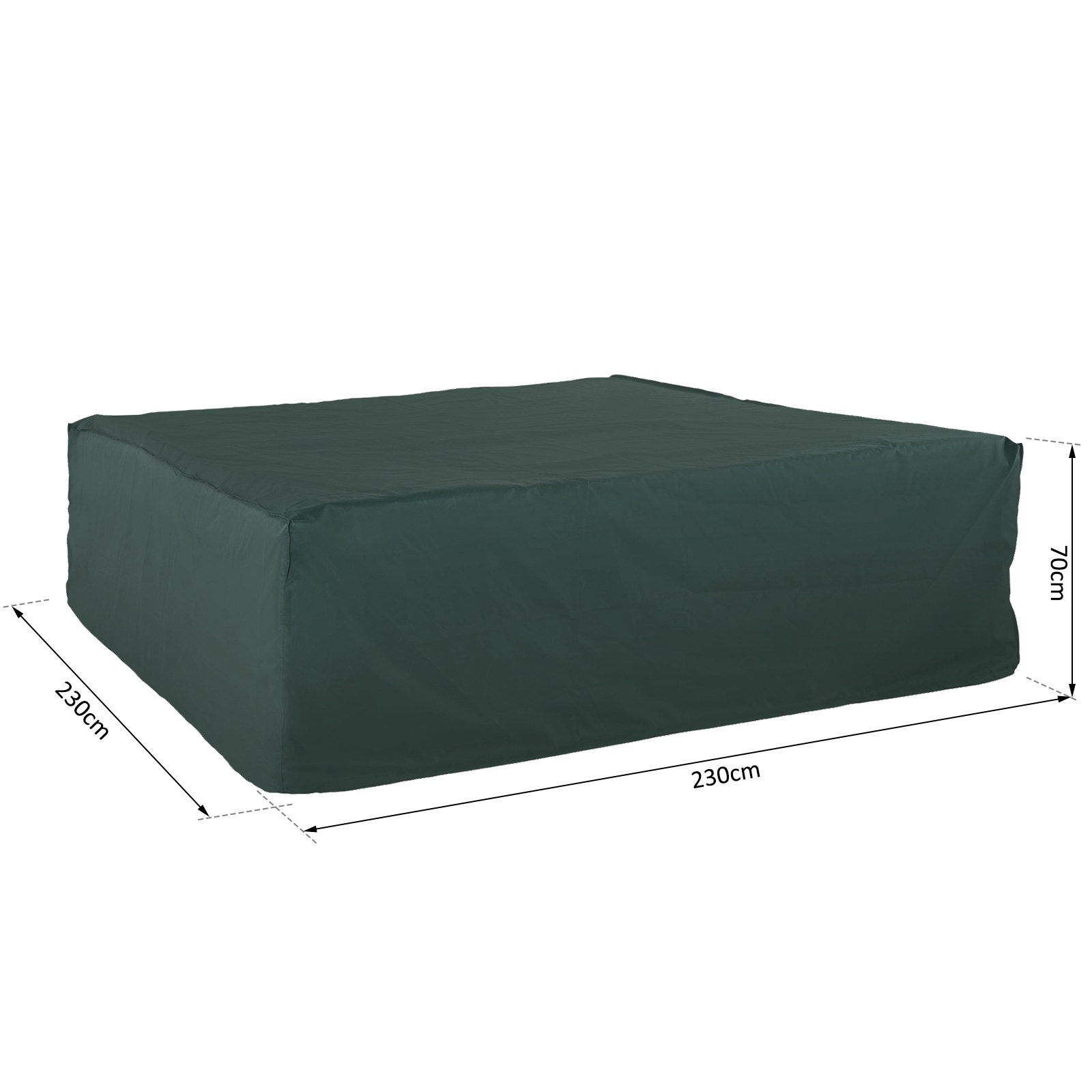 PVC Coated Large Square 600D Waterproof Outdoor Furniture Cover Green - Image 2