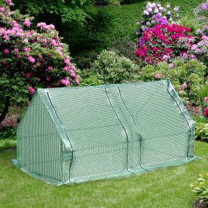 180x90x90cm Mini PE Grid Cover Steel Frame Greenhouse Green