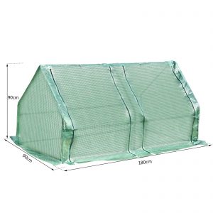 180x90x90cm Mini PE Grid Cover Steel Frame Greenhouse Green - Image 2