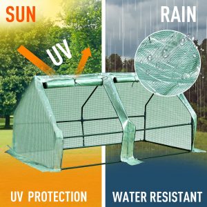 180x90x90cm Mini PE Grid Cover Steel Frame Greenhouse Green - Image 3