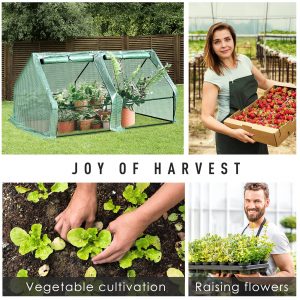 180x90x90cm Mini PE Grid Cover Steel Frame Greenhouse Green - Image 4