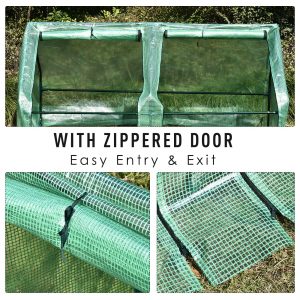 180x90x90cm Mini PE Grid Cover Steel Frame Greenhouse Green - Image 5