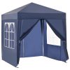 2x2m Garden Pop Up Gazebo Marquee Party Tent Wedding Awning Canopy W/ free Carrying Case + Removable 2 Walls 2 Windows-Blue