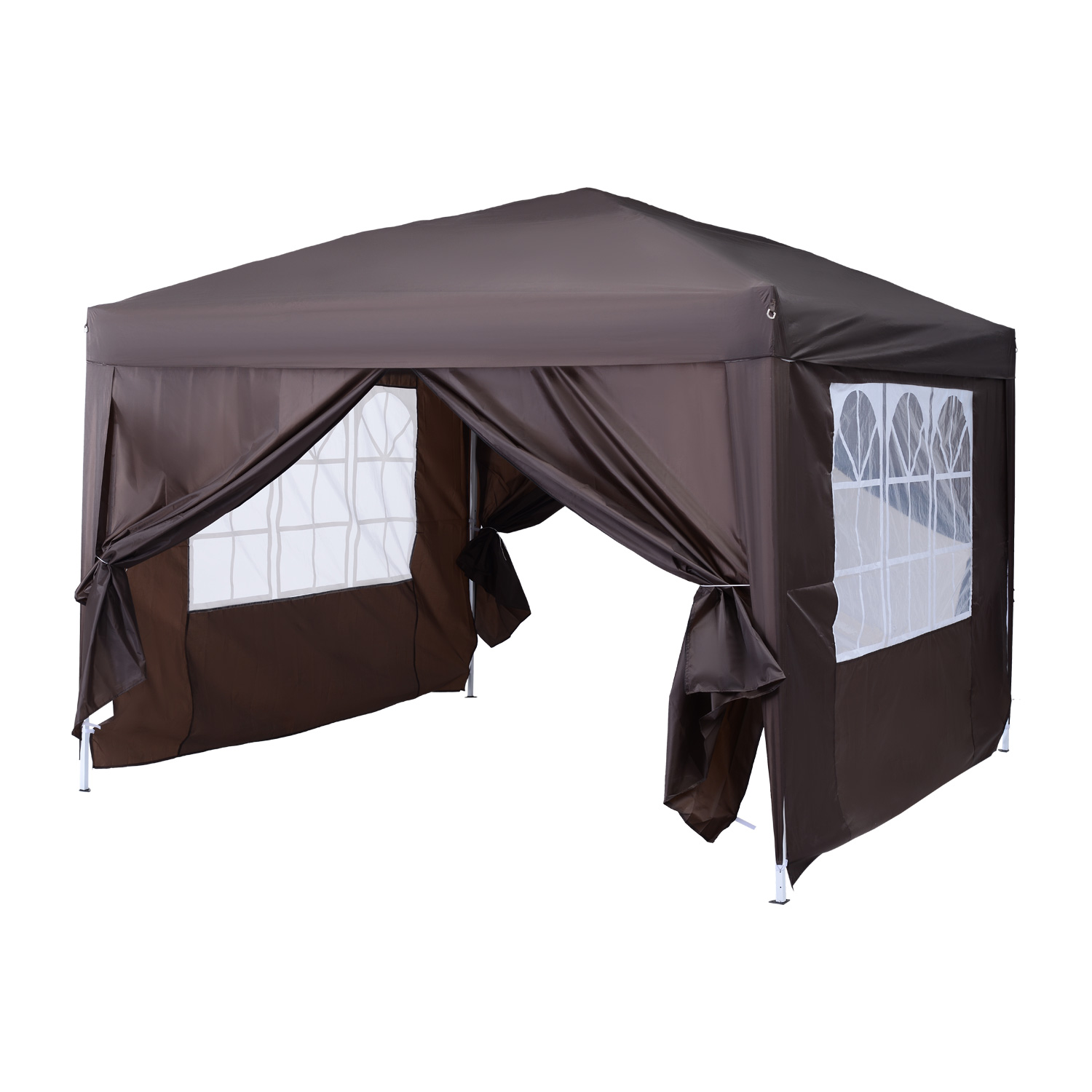 Pop Up Gazebo Marquee, size (3m x3m)-Coffee