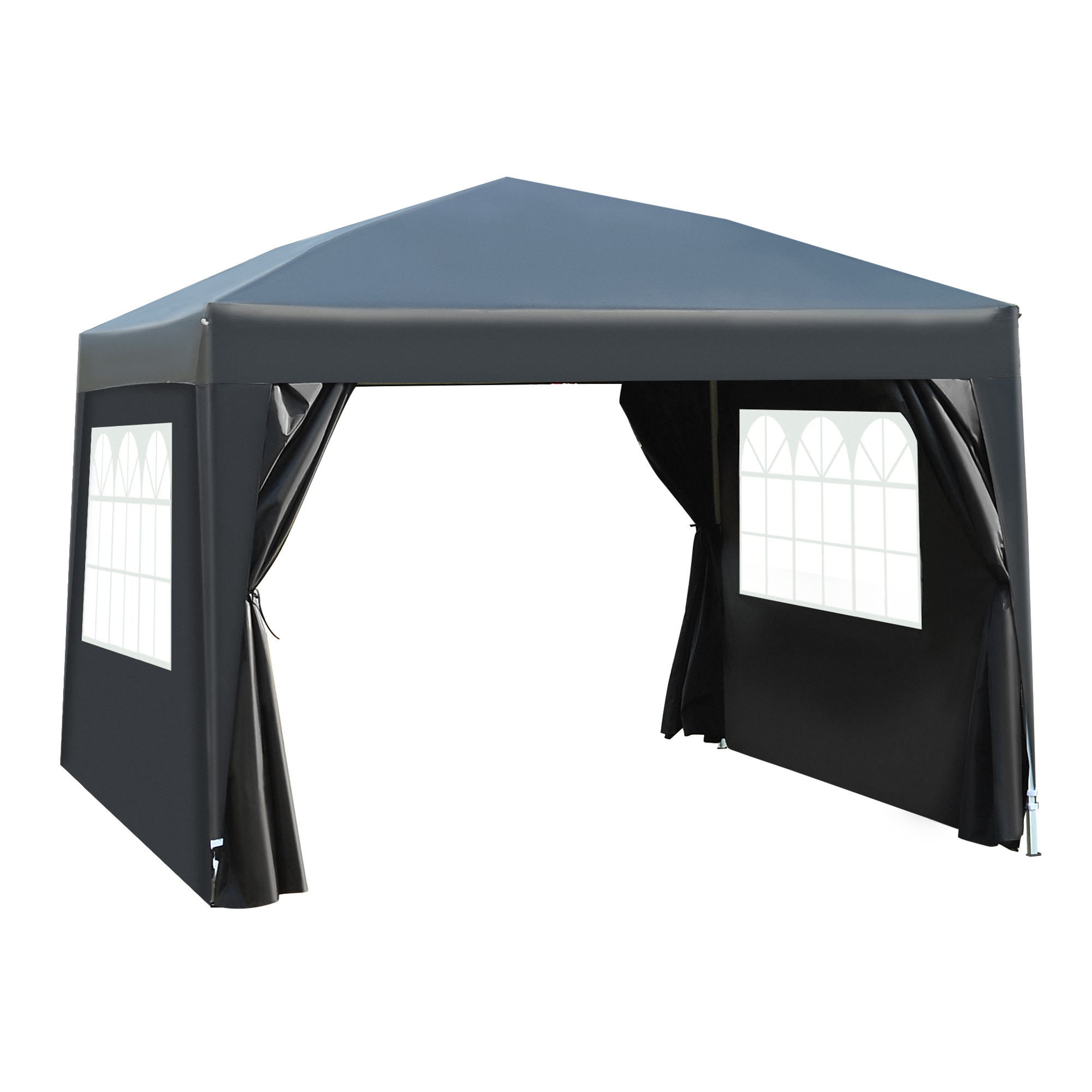 3x3m Pop up Gazebo Marquee-Black Water Resistant Wedding Camping Party Tent+ Free Carry Bag-Black