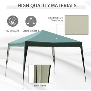 3x3 m Heavy Duty Pop Up Gazebo, 210 D Oxford Cloth-Green - Image 3
