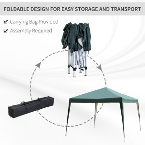 3x3 m Heavy Duty Pop Up Gazebo, 210 D Oxford Cloth-Green - Image 5