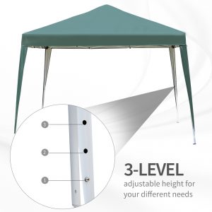 3x3 m Heavy Duty Pop Up Gazebo, 210 D Oxford Cloth-Green - Image 6