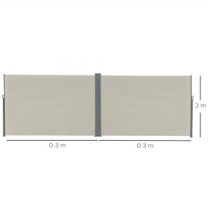 Patio Retractable Double Side Awning, Folding Privacy Screen Fence, Privacy Wall Corner Sun Shade Wind Screen Room Divider-Cream White - Image 3
