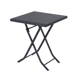 3pc Rattan Furniture Set :2 X Chairs,1 X Table - Black - Image 6