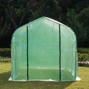 Garden 4x2m Polytunnel Walk-in Greenhouse Round Gable Top Window Heat Shed W/Windows and Door-Green - Image 3