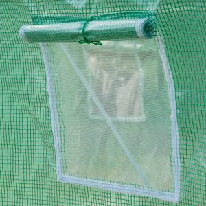 Garden 4x2m Polytunnel Walk-in Greenhouse Round Gable Top Window Heat Shed W/Windows and Door-Green - Image 6