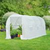 4.5 x 2 x 2 m Large Galvanized Steel Frame Outdoor Walk-In Poly Tunnel Garden Patio Greenhouse - White