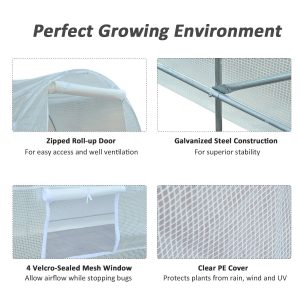 250L X 200W X 200H cm Walk-in Greenhouse-White PE - Image 3