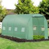 4x2 m Polytunnel Walk-in Greenhouse with Zip Door and Windows-Green