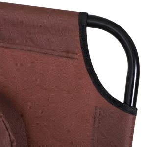 Sun Lounger Foldable Reclining Chair with Pillow and Reading Hole Garden Beach Outdoor Recliner Adjustable Brown | UK - Image 7