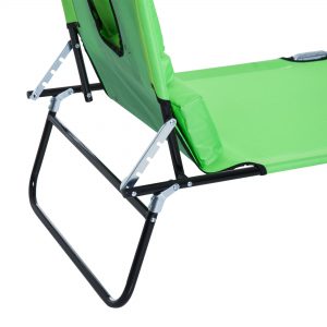 Sun Lounger Foldable Reclining Chair with Pillow and Reading Hole Garden Beach Outdoor Recliner Adjustable Green | UK - Image 7
