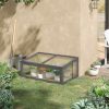 Wooden Framed Polycarbonate Cold Frame Greenhouse for Plants Outdoor with Openable & Tilted Top Cover, PC Board, Brown, 100 x 65 x 40cm