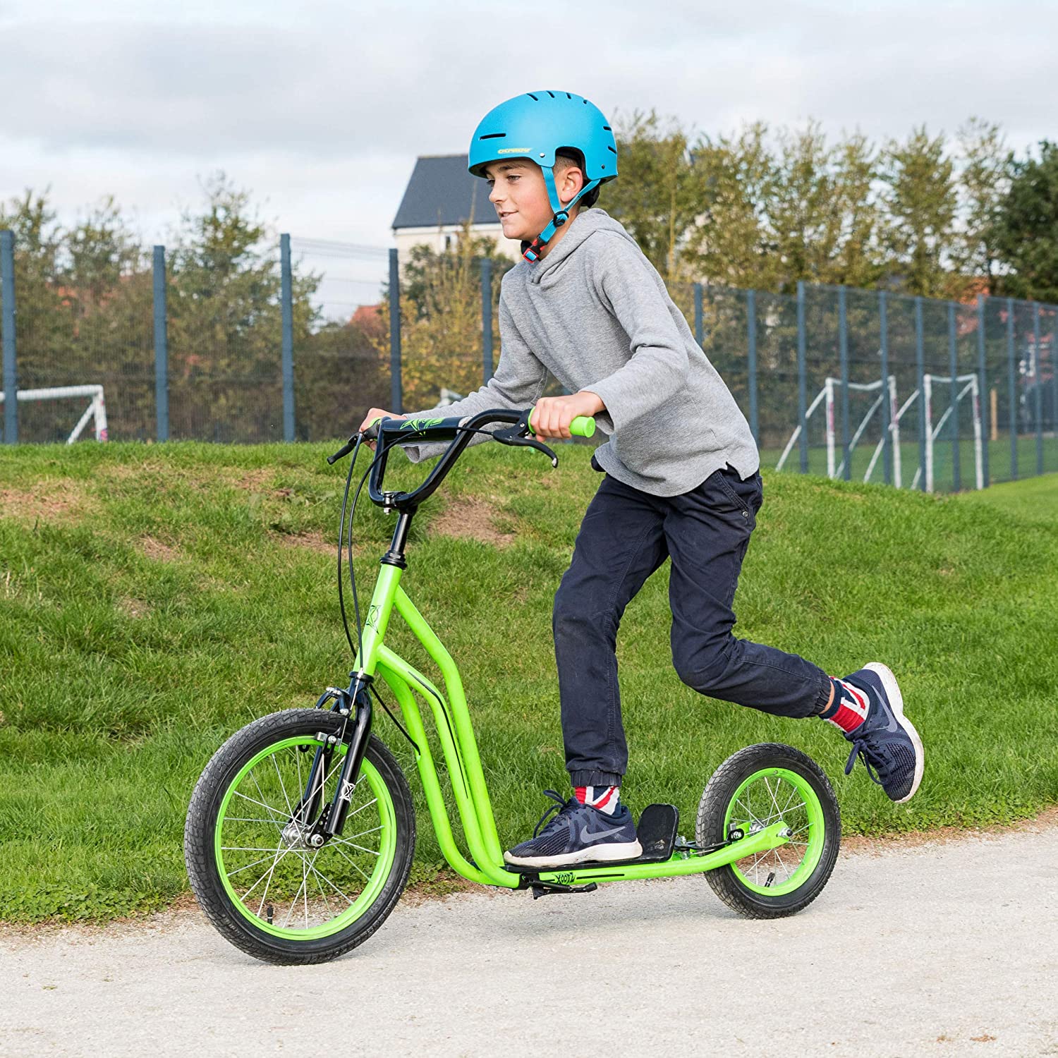 Xootz BMX Big Wheel Black & Green Scooter Push Bike Bicycle Kids Gift Toy - Image 5