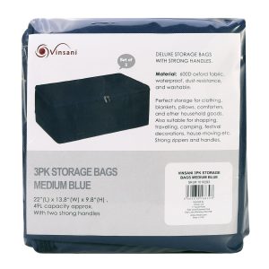 VINSANI 3PK STORAGE BAGS MEDIUM BLUE - Image 7