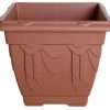 Whitefurze 38cm Square Venetian Flower Planter Pot - Terracotta