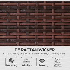 Outsunny Folding Rattan Sun Lounger, 53H cm - Image 4